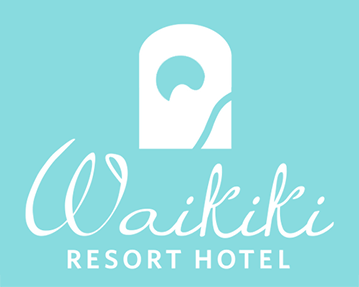 Waikiki Resort Hotel logo with turquoise background